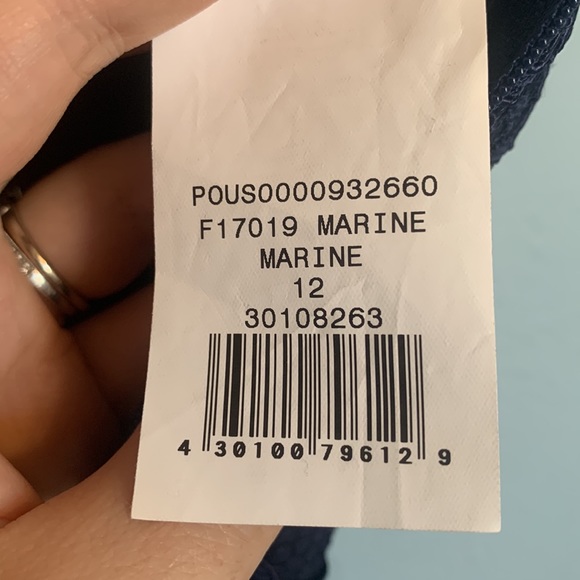 NWT David's Bridal Womens Size 12 Formal Bridesmaid Navy Marine Lace Short Dress - Picture 9 of 12